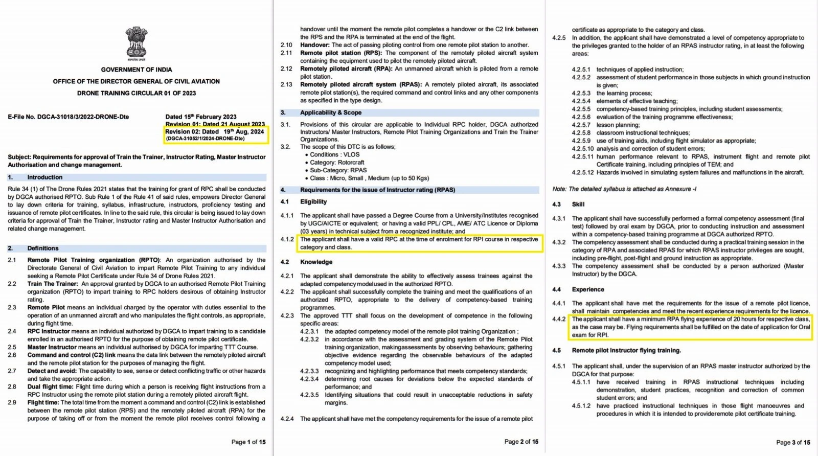 New mandatory DGCA Norm